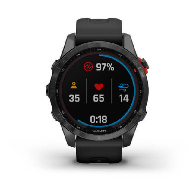 Garmin Fenix 7S Solar Slate Gray with Black Band (010-02539-12/13)