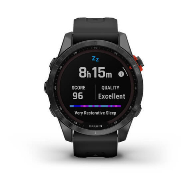 Garmin Fenix 7S Solar Slate Gray with Black Band (010-02539-12/13)