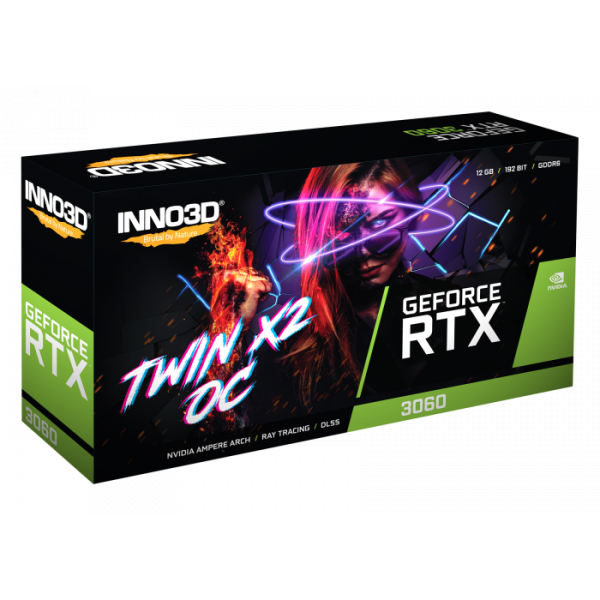 Inno3D GeForce RTX 3060 Twin X2 OC 12GB GDDR6 (192bit) (N30602-12D6X-11902120H)