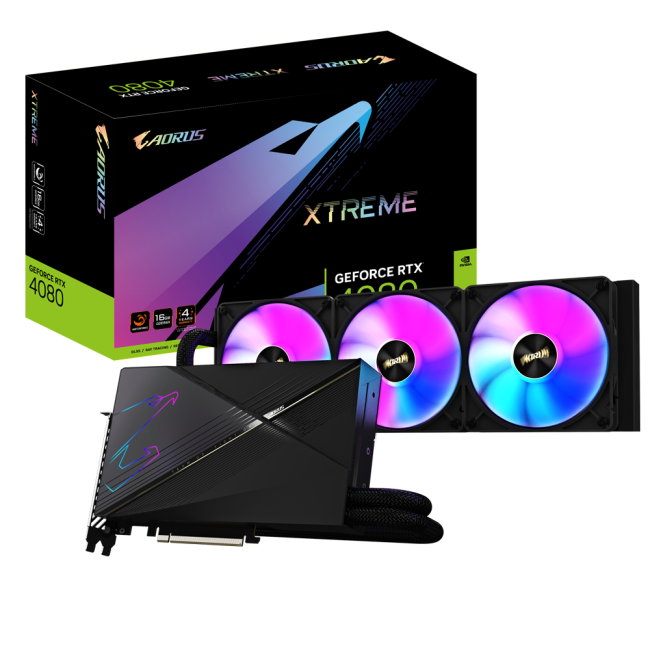 Видеокарта Gigabyte AORUS GeForce RTX 4080 16GB Xtreme Waterforce (GV-N4080AORUSX W-16GD)