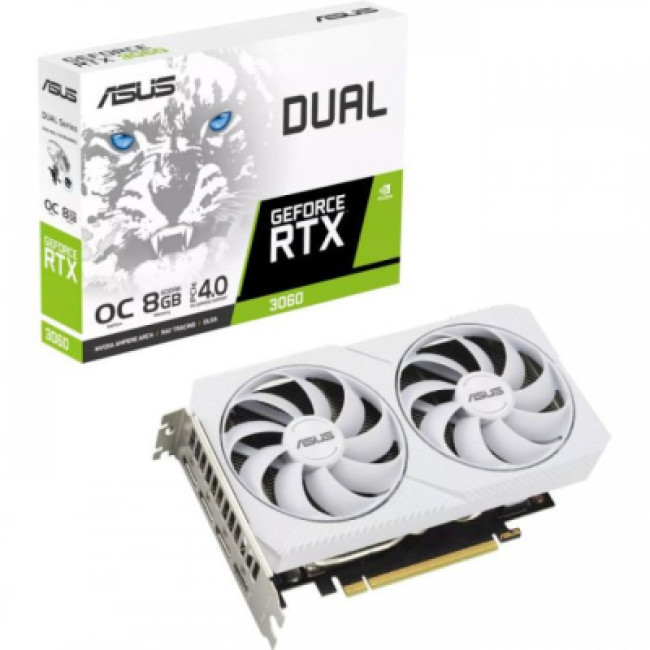 Видеокарта ASUS GeForce RTX3060 8Gb DUAL OC WHITE (DUAL-RTX3060-O8G-WHITE)