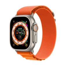 Apple Watch Ultra GPS + Cellular 49mm Titanium Case with Orange Alpine Loop - Large (MQEV3/MQFM3)
