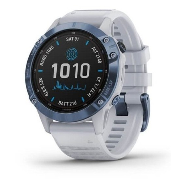 Garmin Fenix 6 Pro Solar Edition Mineral Blue with Whitestone Band (010-02410-19/18)