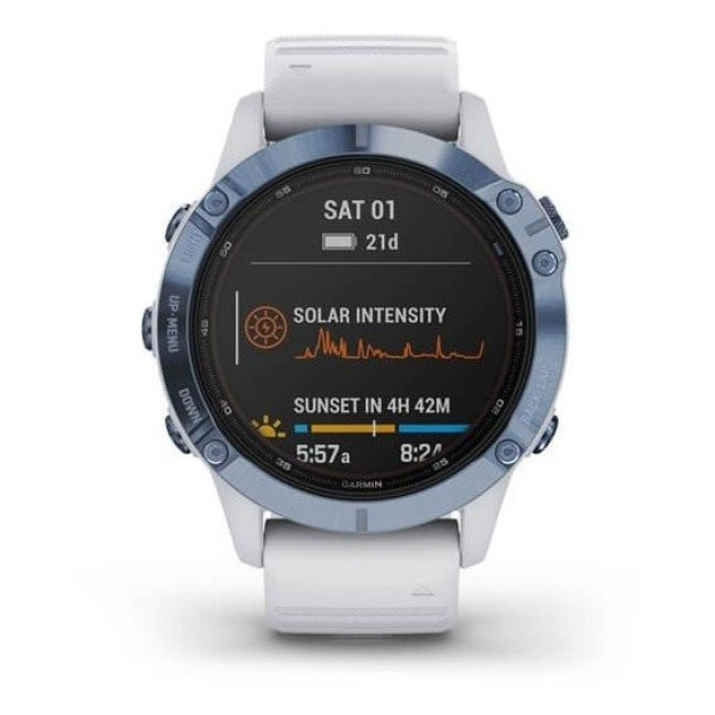 Garmin Fenix 6 Pro Solar Edition Mineral Blue with Whitestone Band (010-02410-19/18)