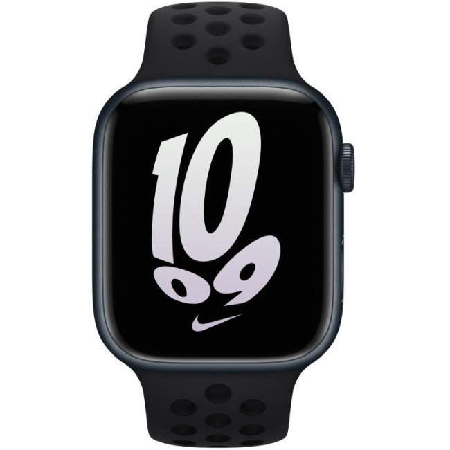 Apple Watch Nike Series 8 GPS 45mm Midnight Aluminium Case w. Чорний/чорний ремінець Nike S. (MPH43)