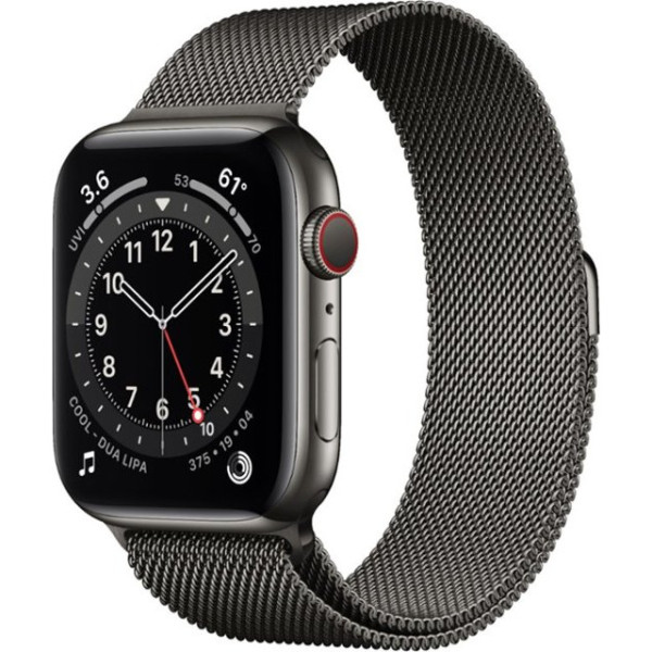 Apple Watch Series 6 GPS + Cellular 44mm Graphite Stainless Steel Case w.Graphite Milanese L. (M07R3