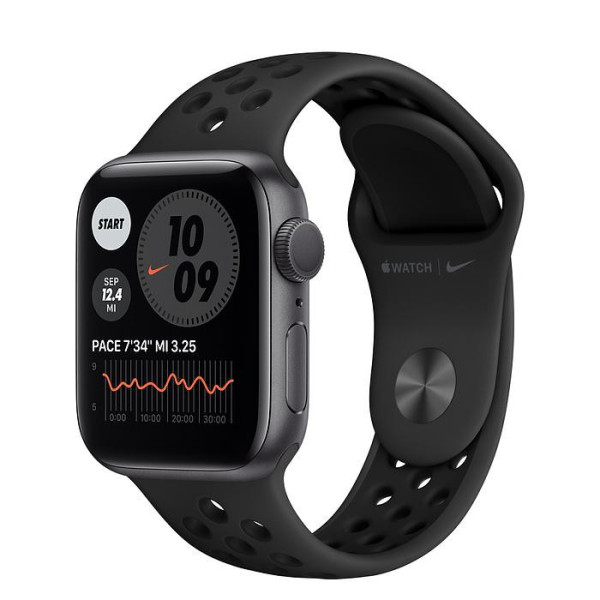 Apple Watch Nike Series 6 GPS 40mm Space Gray Aluminum Case w. Anthracite/Bla Nike Sport B. (M00X3)