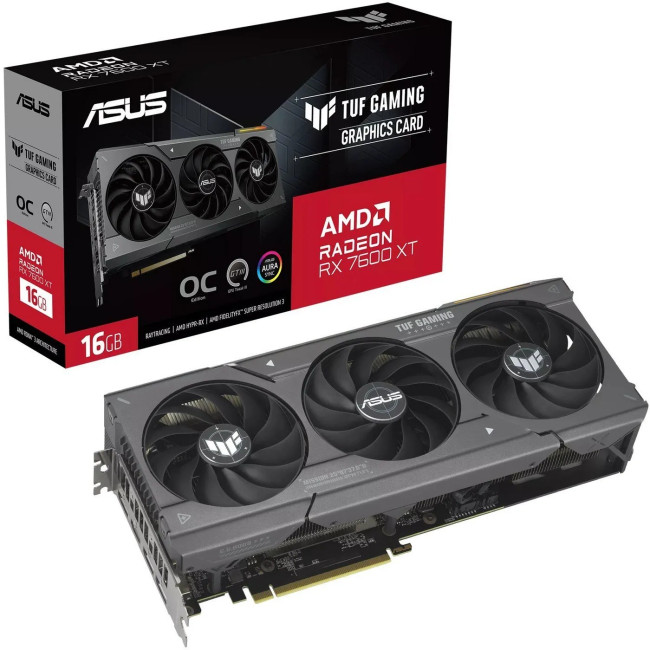 Видеокарта Asus Radeon RX 7600 XT 16Gb TUF OC GAMING (TUF-RX7600XT-O16G-GAMING)