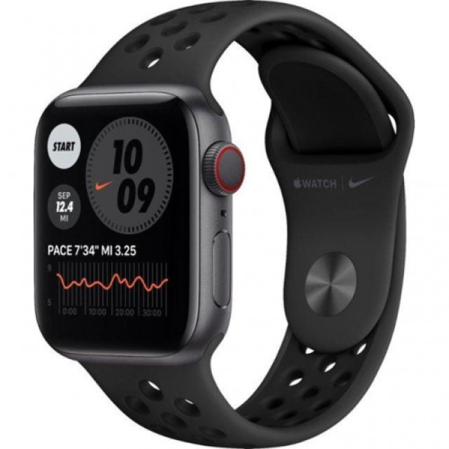 Apple Watch Nike Series 6 GPS + Cellular 40mm Space Gray Alu Case w. Anthracite/Black Sport B. (M06L3)