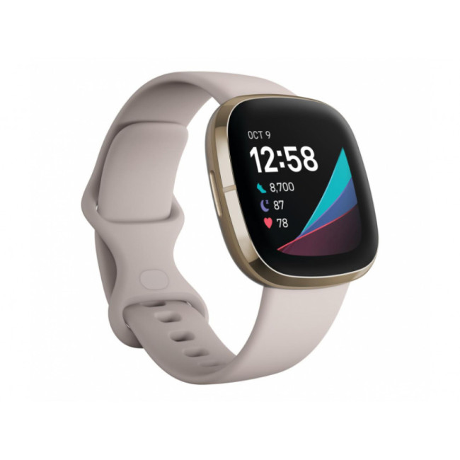 Fitbit Sense Lunar White/Soft Gold Stainless Steel (FB512GLWT)