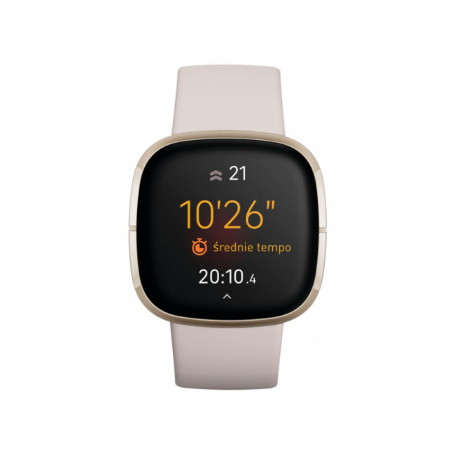 Fitbit Sense Lunar White/Soft Gold Stainless Steel (FB512GLWT)