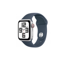 Apple Watch SE 2 GPS + Cellular 40mm Silver Aluminum Case w. Storm Blue Sport Band - S/M (MRGH3)