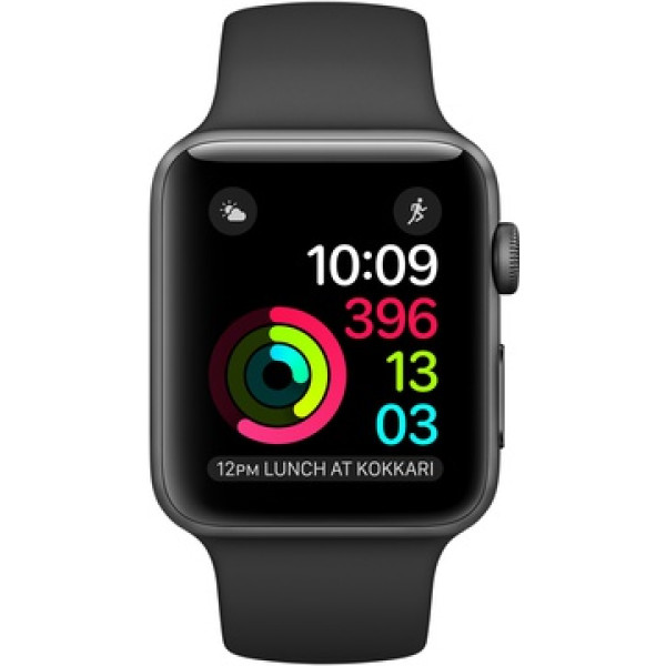 Умные часы Apple Watch 38mm Series 2 Space Gray Aluminum Case with Black Sport Band (MP0D2)