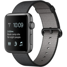 Apple Watch 38mm Series 2 Space Gray Aluminum Case with Black Woven Nylon (MP052)