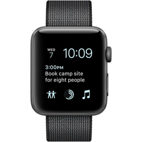Умные часы Apple Watch 38mm Series 2 Space Gray Aluminum Case with Black Woven Nylon (MP052)