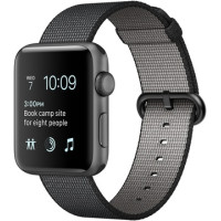 Apple Watch 42mm Series 2 Space Gray Aluminum Case with Black Woven Nylon (MP072)