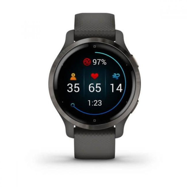 Garmin Venu 2S Slate Bezel with Graphite Case and Silicone Band (010-02429-10/00)