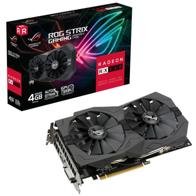 Відеокарта ASUS Radeon RX 560 4Gb ROG STRIX V2 GAMING (ROG-STRIX-RX560-4G-V2-GAMING)