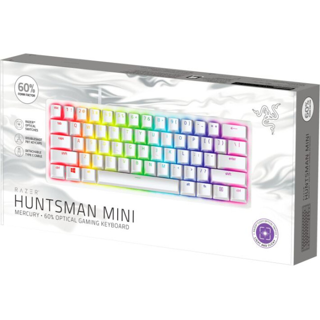 Клавиатура Razer Huntsman mini Mercury Edition Red Switch ENG (RZ03-03390400-R3M1)