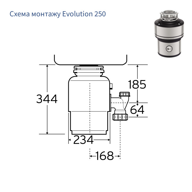 Измельчитель бытовых отходов In-Sink-Erator Model Evolution 250