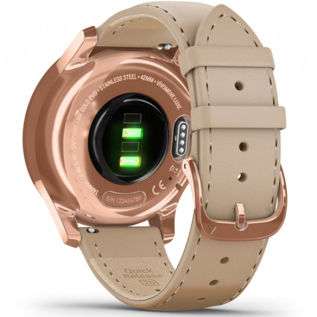 Garmin vivomove Luxe Rose Gold-Beige Leather (010-02241-21)