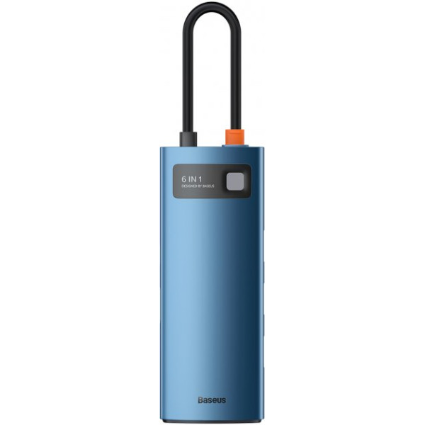 Baseus Metal Gleam Series 6-in-1 Adapter HUB Blue (WKWG000003)