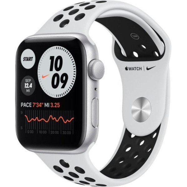 Apple Watch Nike GPS SE 44mm Silver Aluminum Case w. Pure Platinum/Black Nike Sport B. (MYYH2)