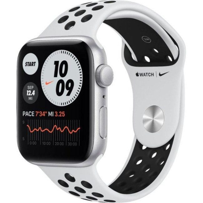 Apple Watch Nike SE GPS 44mm Silver Aluminum Case w. Pure Platinum/Black Nike Sport B. (MYYH2)