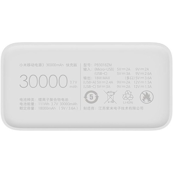 Xiaomi Mi 3 30000mAh Quick Charge White (PB3018ZM)