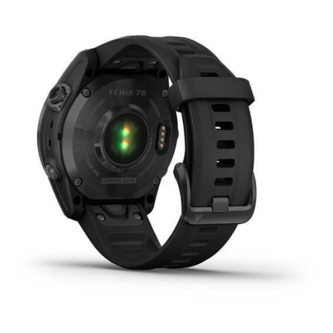 Garmin Fenix 7S Sapphire Solar Carbon G. DLC Titanium w. Black Band (010-02539-24/25)