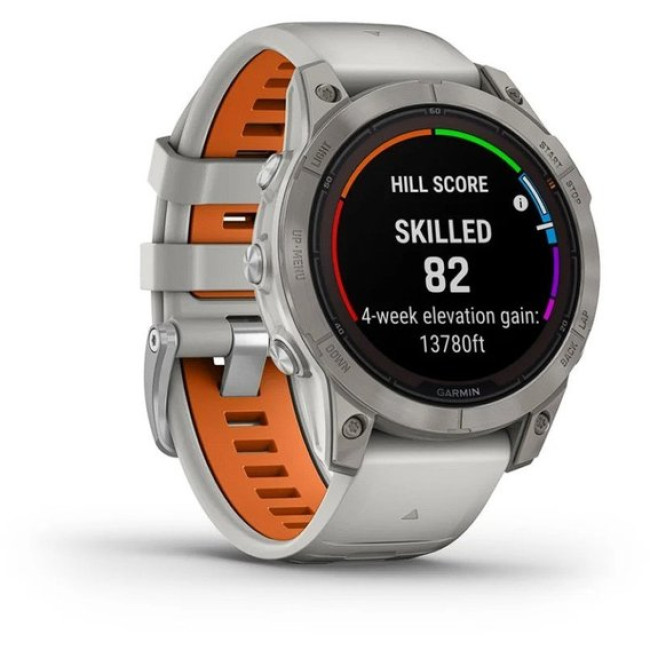 Garmin Fenix 7 Pro Sapphire Solar Titanium w. Fog Gray/Ember O. Band (010-02777-20/21)