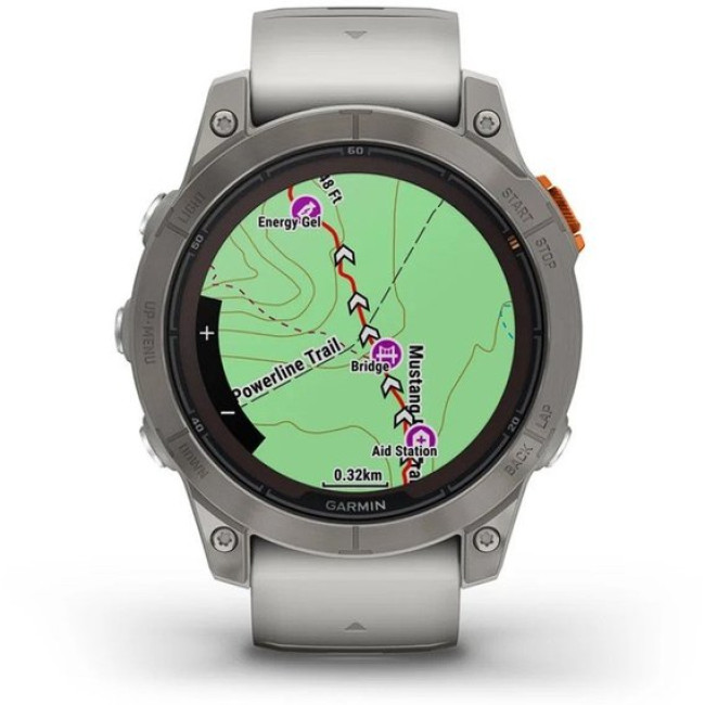 Garmin Fenix 7 Pro Sapphire Solar Titanium w. Fog Gray/Ember O. Band (010-02777-20/21)