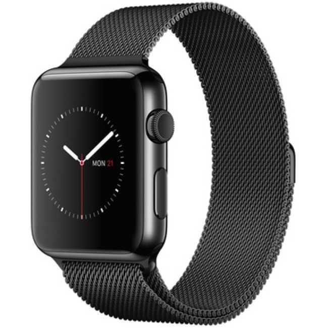 Умные часы Apple Watch 42mm Space Black Stainless Steel Case with Space Black Milanese Loop (MMG22)