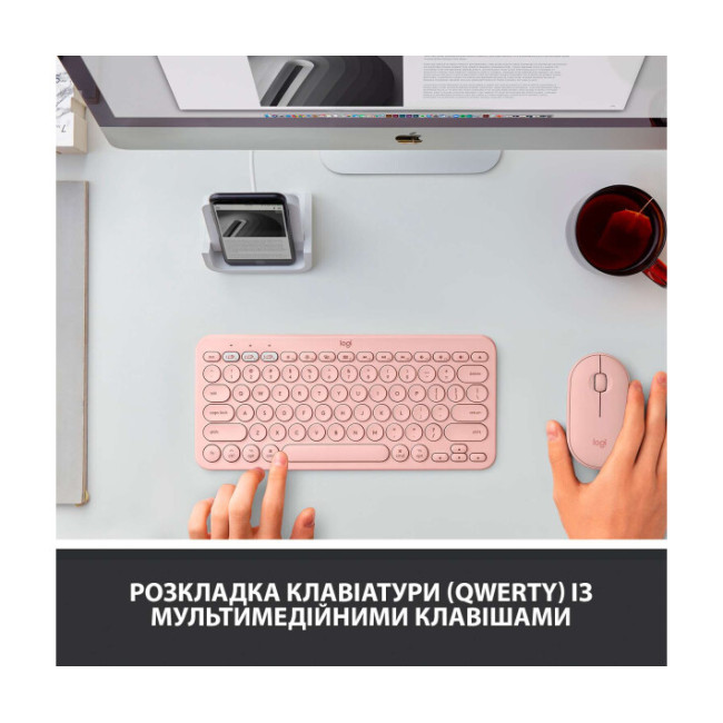 Клавиатура Logitech K380 for Mac Pink (920-010406)