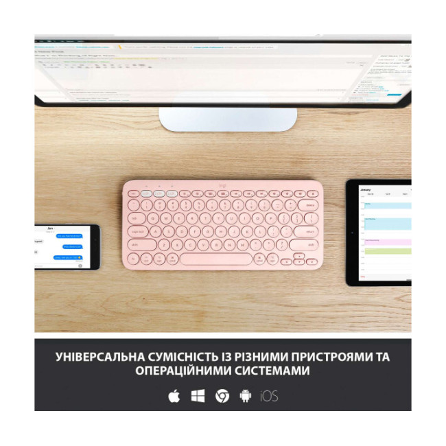 Клавиатура Logitech K380 for Mac Pink (920-010406)