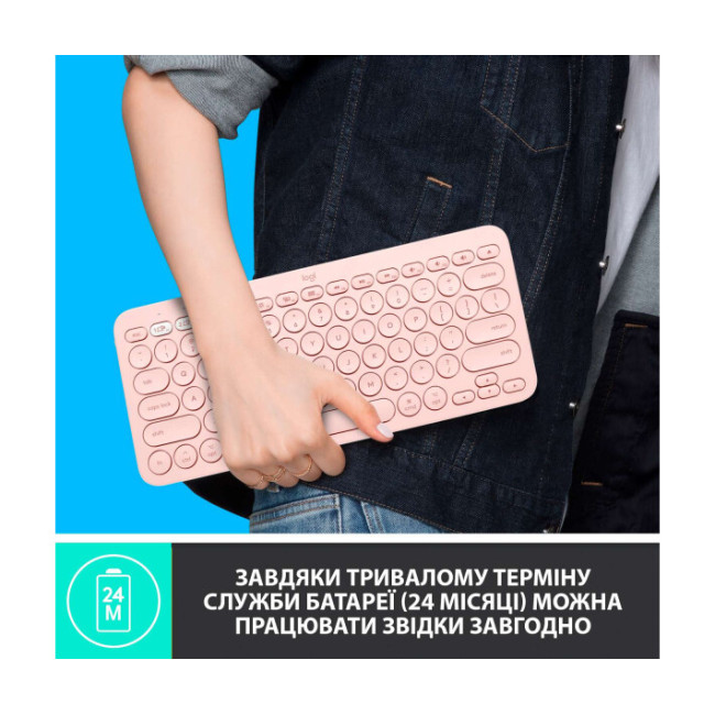 Клавиатура Logitech K380 for Mac Pink (920-010406)