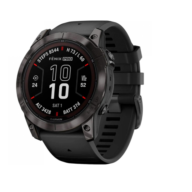 Garmin Fenix 7X Pro Sapphire Solar Carbon G. DLC Tit. with Black Band (010-02778-10/11)