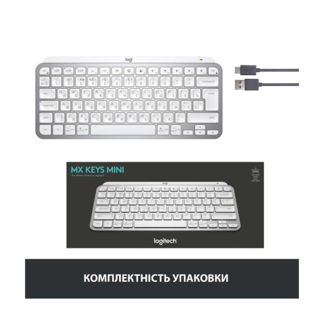 Клавиатура Logitech MX Keys Mini Minimalist US Pale Grey (920-010499)