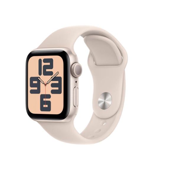 Apple Watch SE 2 GPS + Cellular 40mm Starlight Alu. Case w. Starlight Sport Band - S/M (MNTK3/MRFY3/MRFW3) в интернет-магазине