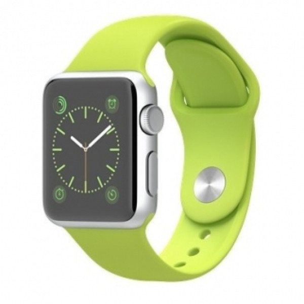 Apple 38mm Silver Aluminum Case with Green Sport Band (MJ2U2)