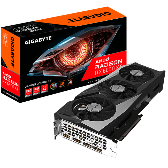 Видеокарта Gigabyte Radeon RX 6600 XT 8Gb GAMING PRO OC (GV-R66XTGAMINGOC PRO-8GD)