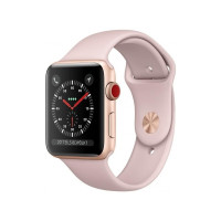 Apple Watch 38mm Series 3 GPS + Cell. Gold Aluminium Case w. Pink Sand Sport B. (MQKH2)