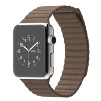 Apple 42mm Stainless Steel Case with Light Brown Leather Loop (MJ422)