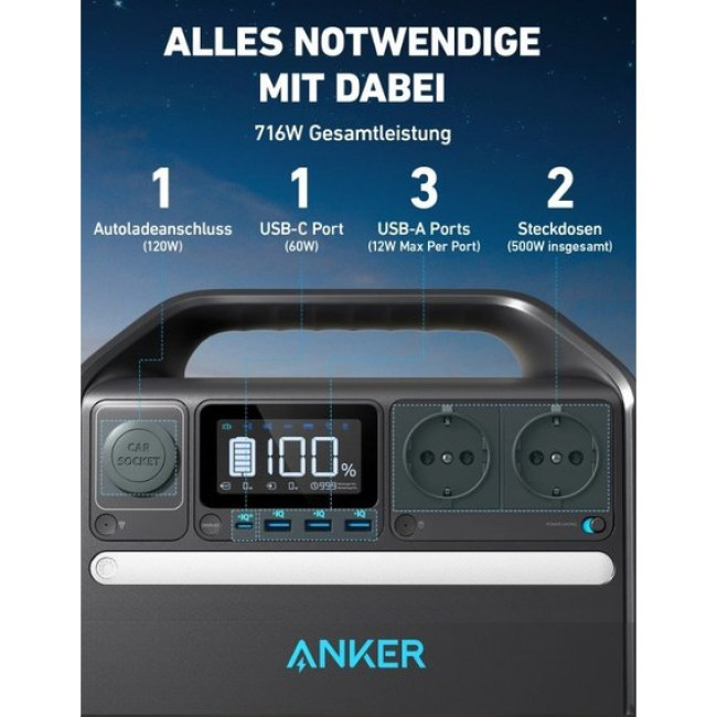 Anker 535 PowerHouse 512 Wh | 500W EU (A1750311)