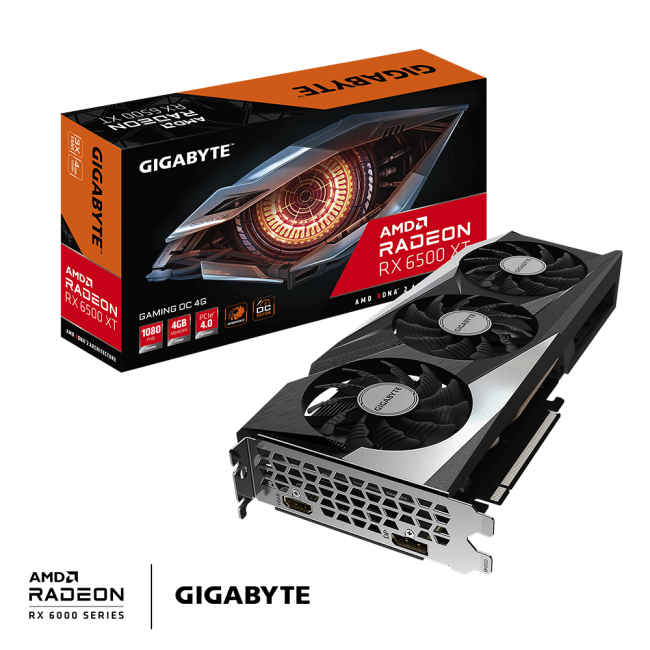 Видеокарта GIGABYTE Radeon RX 6500 XT 4Gb GAMING OC (GV-R65XTGAMING OC-4GD)