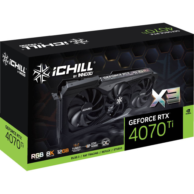 Видеокарта Inno3D GeForce RTX 4070 Ti ICHILL X3 (C407T3-126XX-186148H)