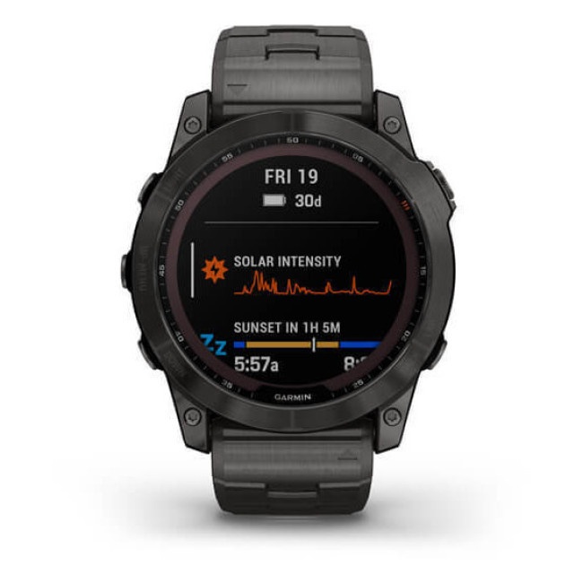 Garmin Fenix 7X Sapphire Solar C. Grey DLC Titanium w. Carbon Grey DLC Vented T. Band (010-02541-27)