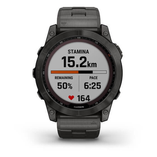 Garmin Fenix 7X Sapphire Solar C. Grey DLC Titanium w. Carbon Grey DLC Vented T. Band (010-02541-27)