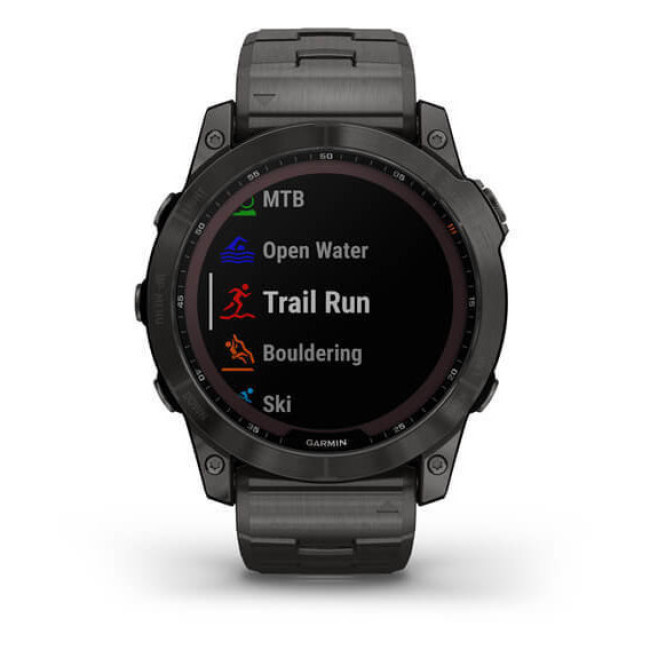 Garmin Fenix 7X Sapphire Solar C. Grey DLC Titanium w. Carbon Grey DLC Vented T. Band (010-02541-27)