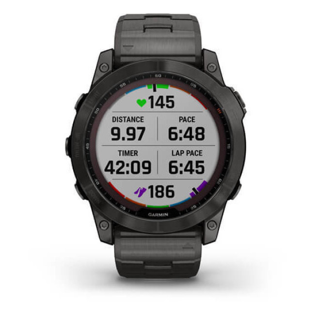 Garmin Fenix 7X Sapphire Solar C. Grey DLC Titanium w. Carbon Grey DLC Vented T. Band (010-02541-27)